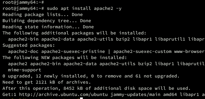 Установка Apache2