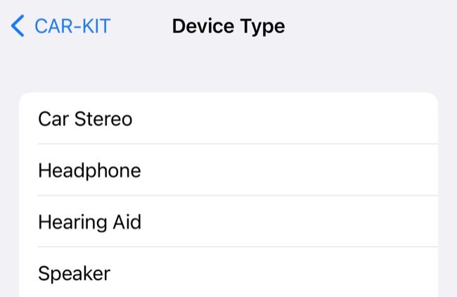 Назначение метки Bluetooth-устройству в настройках iOS