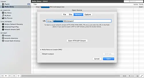 Live-поток в медиаплеере
