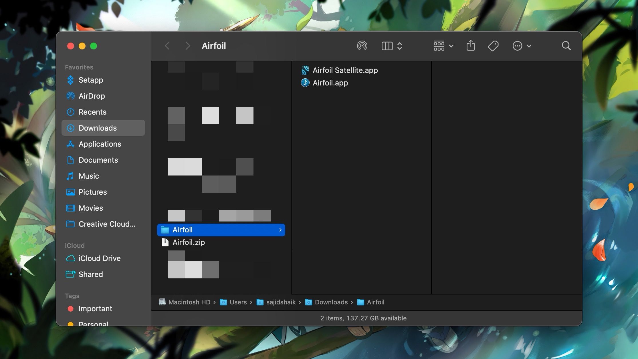 Unzip and open the Airfoil app from the Finder