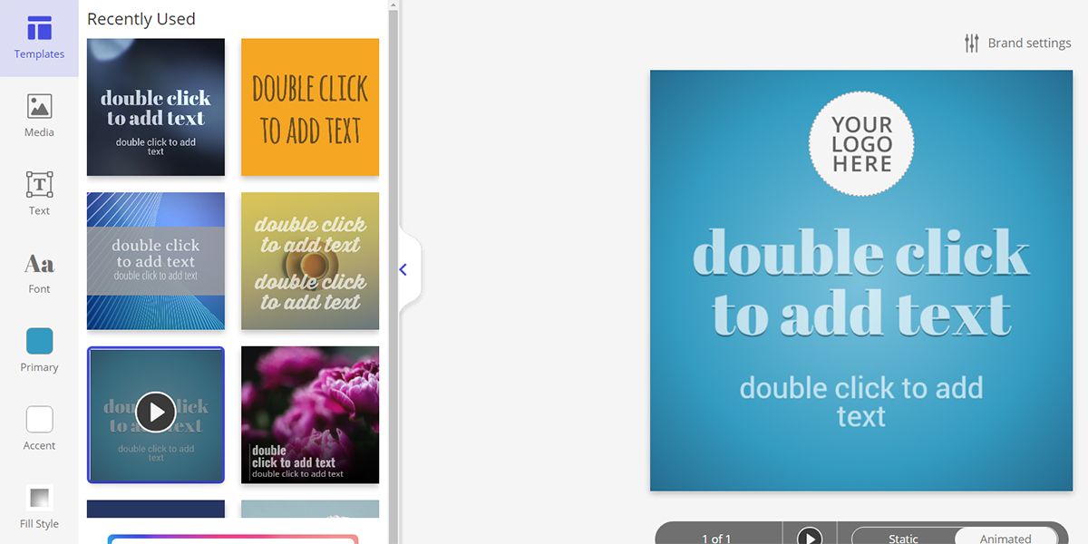 Шаблон слайдшоу в Ripl