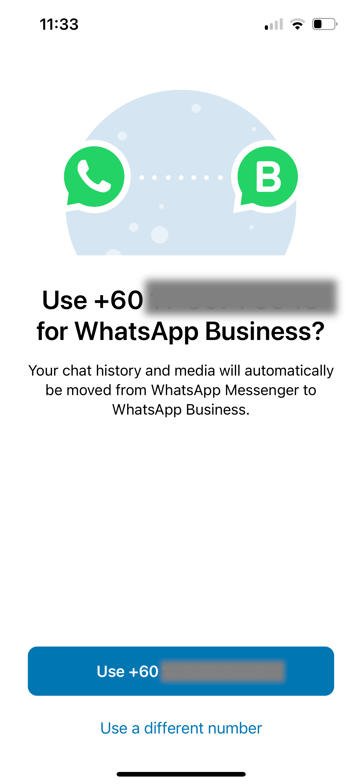 Настройка аккаунта WhatsApp Business на iPhone