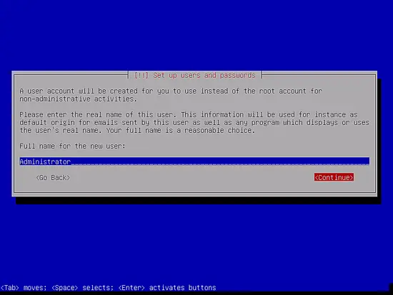 Введите полное имя пользователя