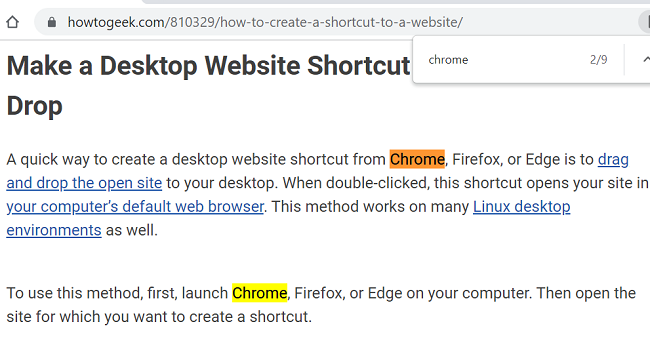 Подсвеченные совпадения слова на веб‑странице
