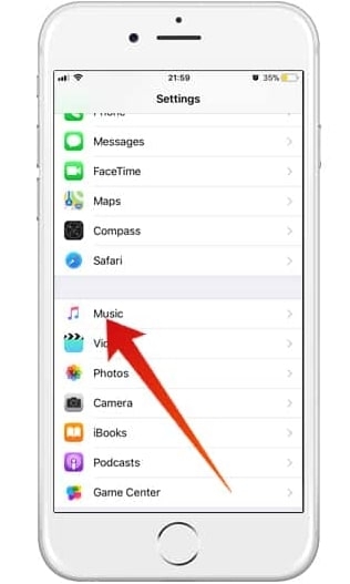 Impostazioni Musica su iPhone