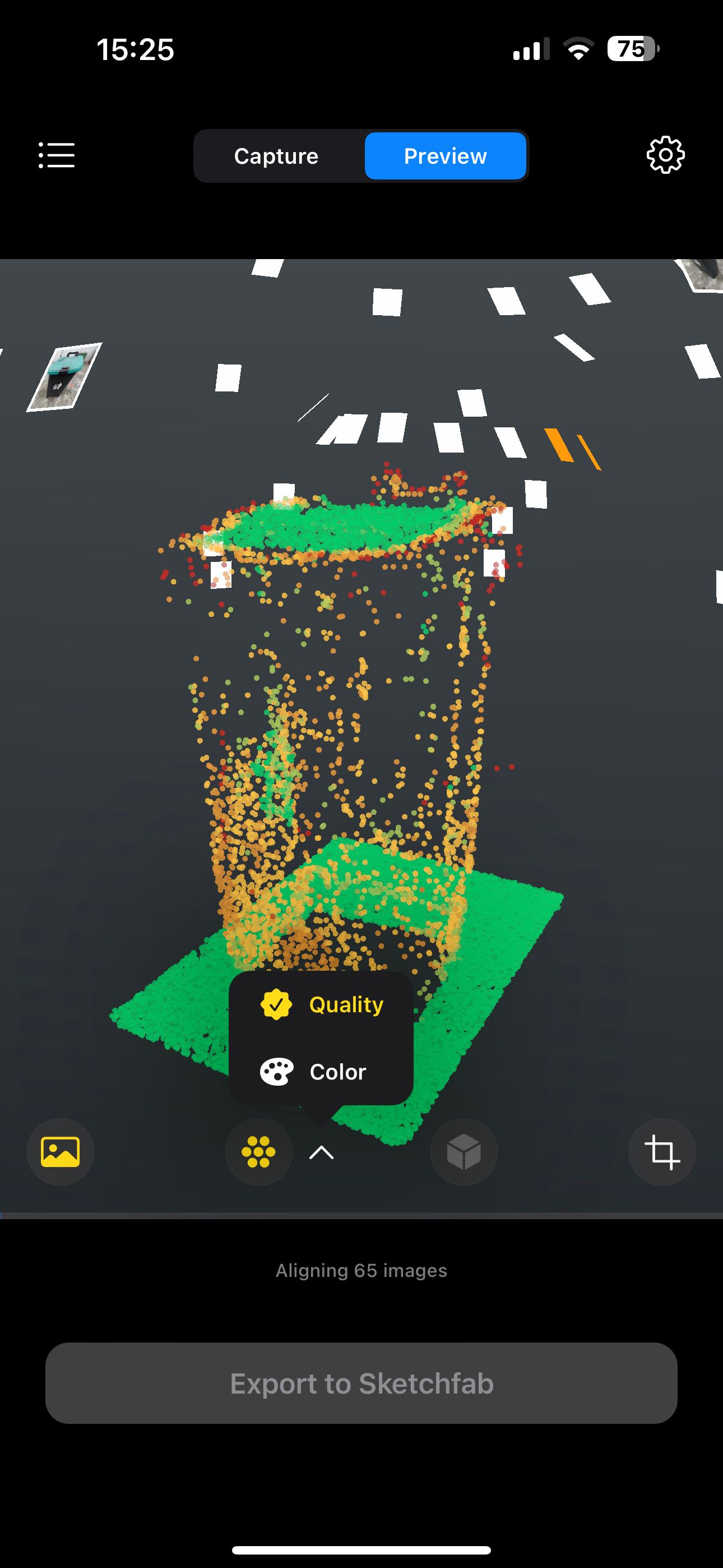 RealityScan Preview Point Cloud Quality Mode