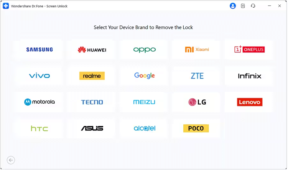 Выбор режима удаления экранного блокирования без потери данных