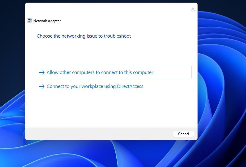 The Allow other computers to connect to this computer option