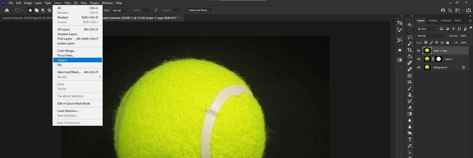 Шаг 6: Select Subject для верхнего слоя
