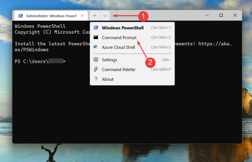 Выбор Command Prompt