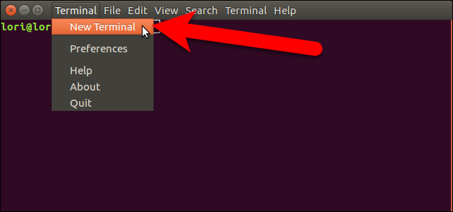 Выбор New Terminal в меню