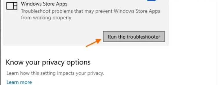Утилита устранения неполадок приложений Windows