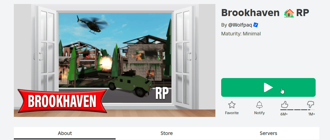 нажать кнопку Play в Roblox