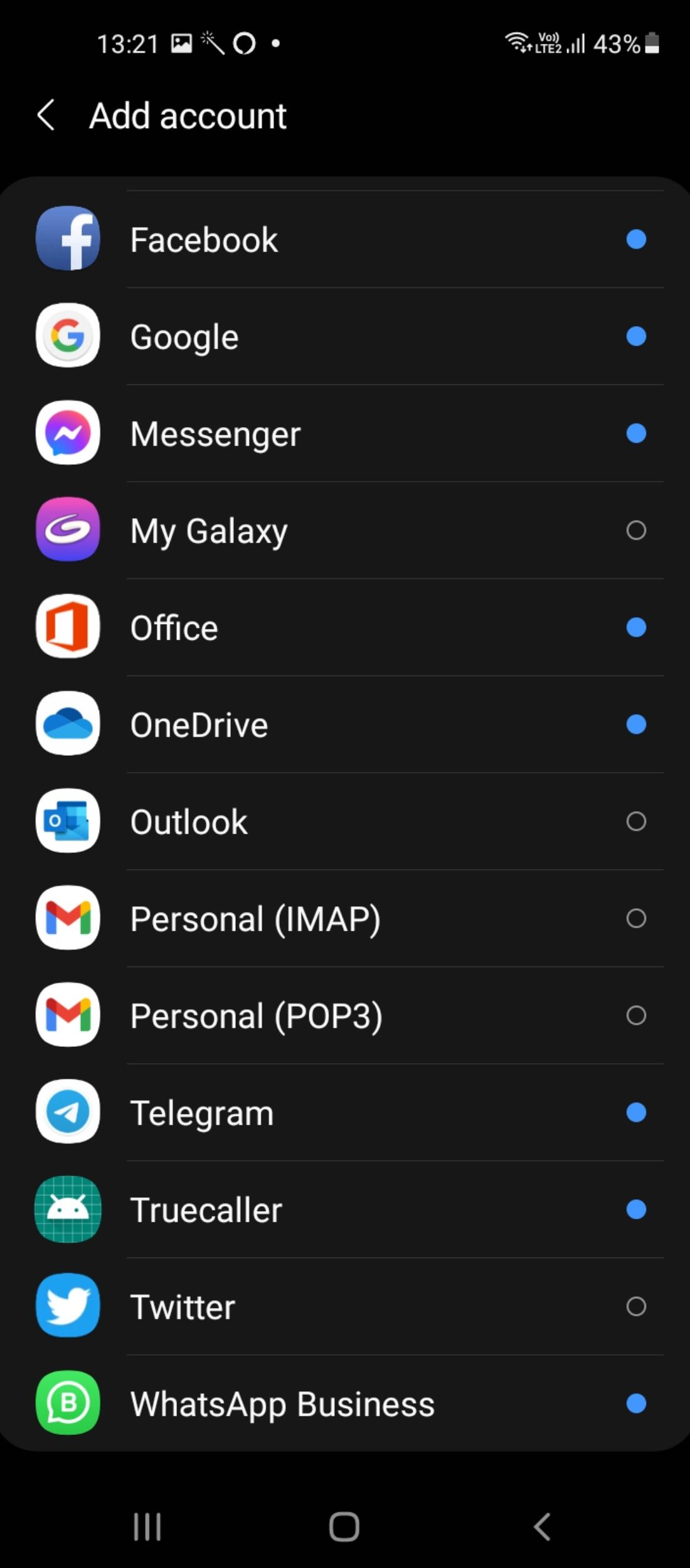 Добавление нового аккаунта Google