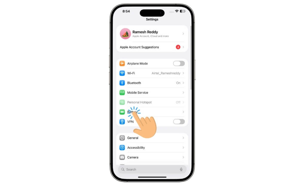 Einstellungen öffnen auf dem iPhone
