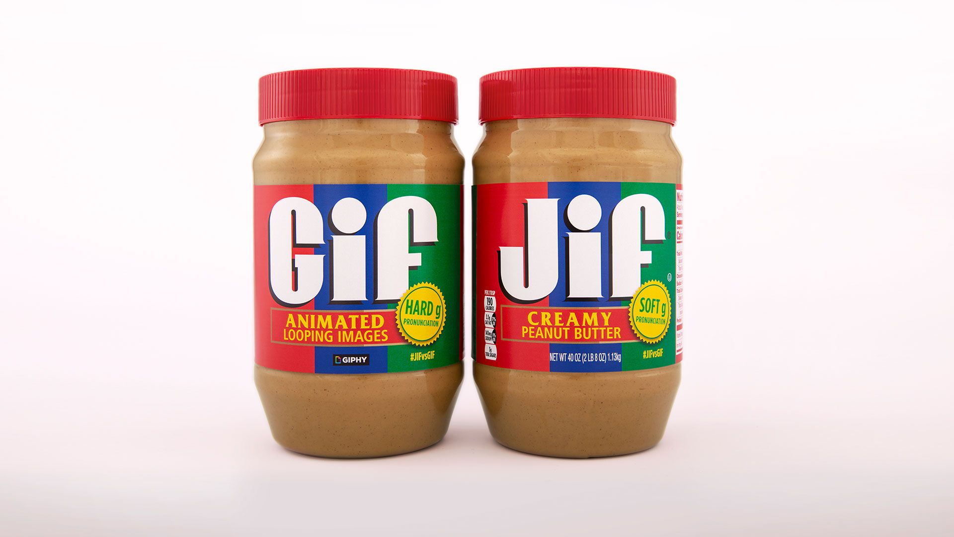 Бутылка арахисового масла Jif в оформлении в духе GIF