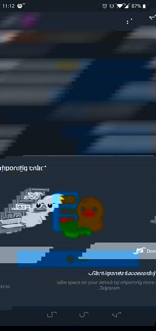 Уведомление об окончании импорта чата в Telegram