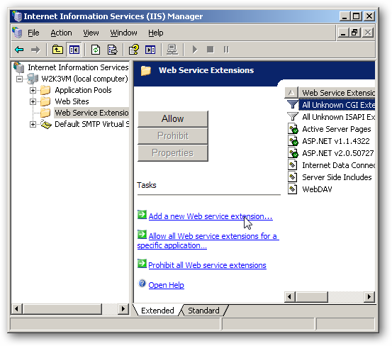 Добавление Web Service Extension для Perl