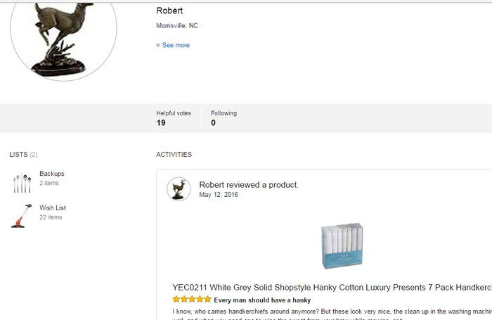 Профиль рецензента с историей отзывов