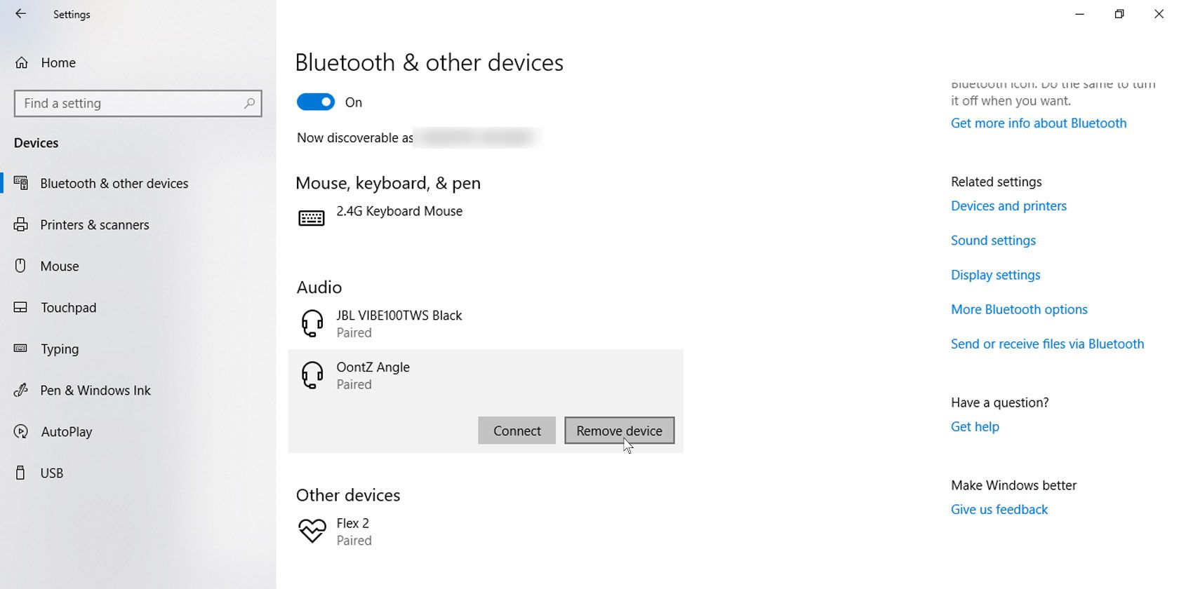 Отключение других Bluetooth‑устройств