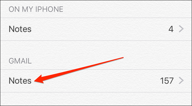 Заметки Gmail в приложении Заметки