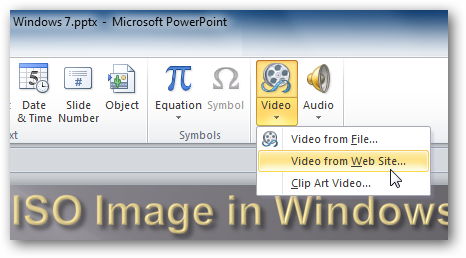 Добавить видео из интернета в PowerPoint 2010