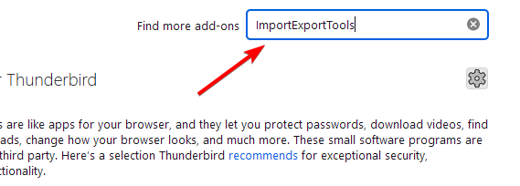 importexporttools search thunderbird