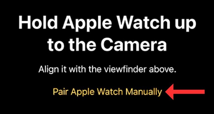 Экран настройки Apple Watch на iPhone с выделенной опцией ручной пары