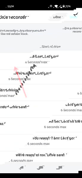 Starting to record a phrase in Waze app.