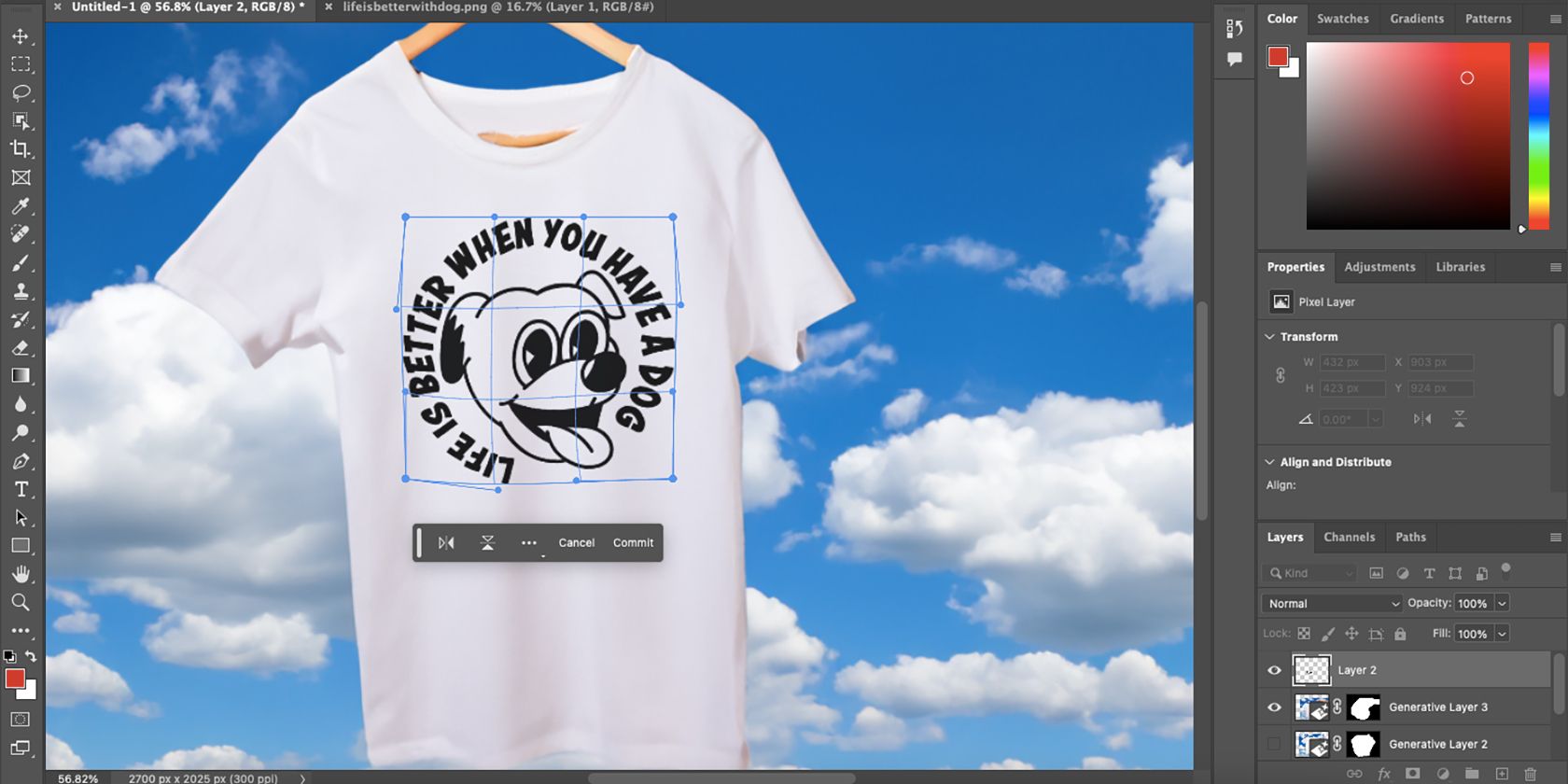 Инструмент Warp на графике в Photoshop Beta.