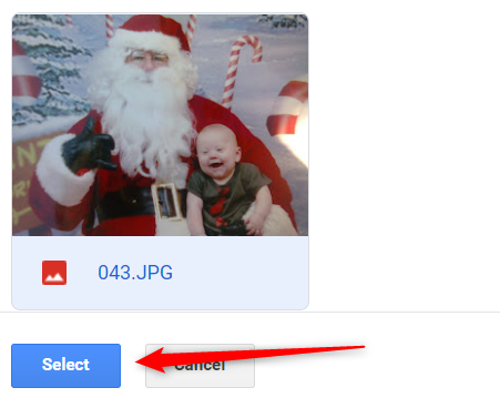 Выбор изображения с Google Диска