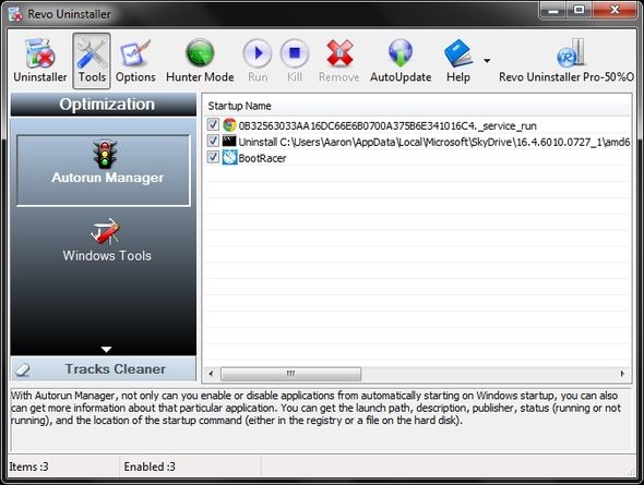 Revo Uninstaller: управление автозагрузкой и деинсталляция