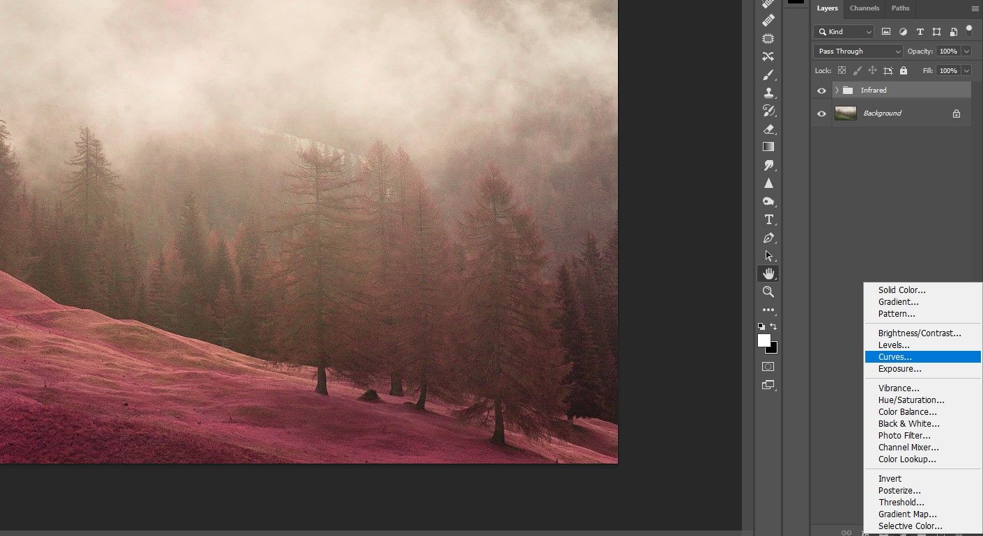 Создание слоя Curves