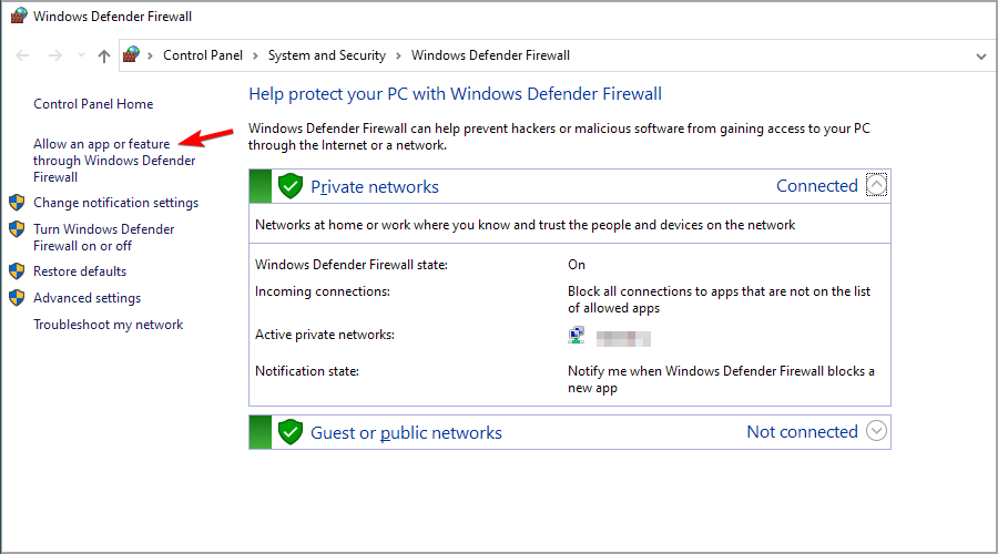 Разрешение приложения в брандмауэре Windows