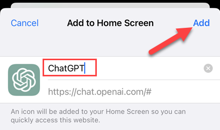 Измените имя ярлыка и нажмите Добавить