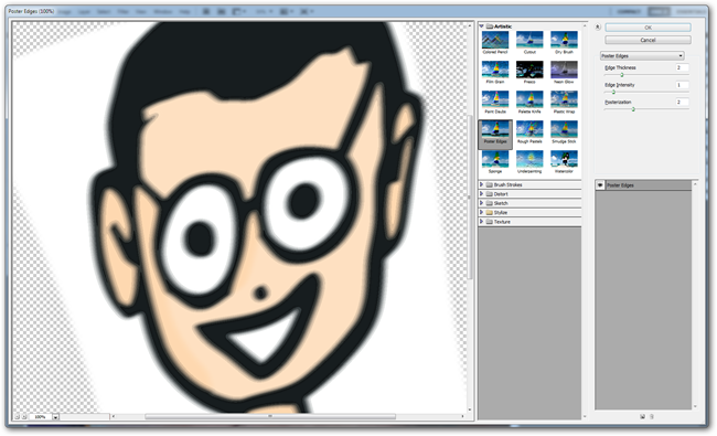 Пример применения Poster Edge для более «ручного» вида тату