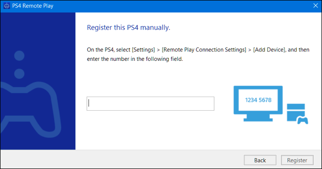 Регистрация устройства вручную в Remote Play