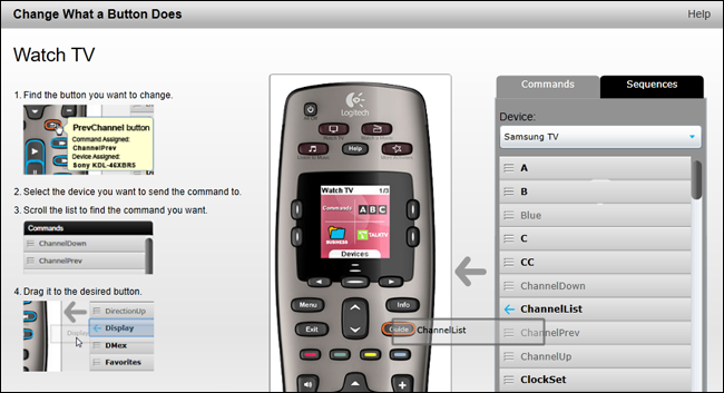 Перетаскивание функции ChannelList на кнопку Guide