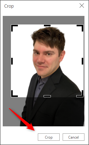 Кнопка Crop в меню обрезки