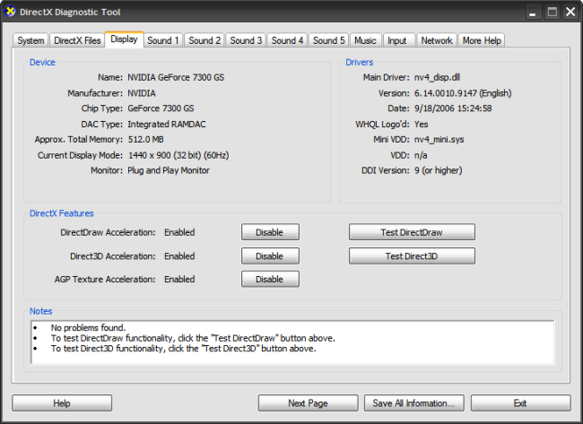 Вкладка Звук с информацией о звуковых устройствах и драйверах