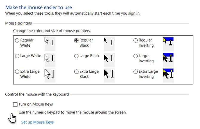 Панель клавиш мыши в Windows
