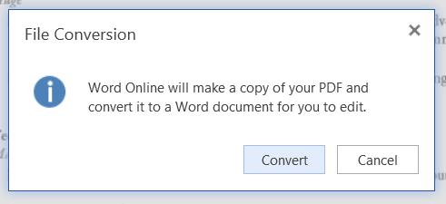 Word Online: конвертация PDF в редактируемый документ