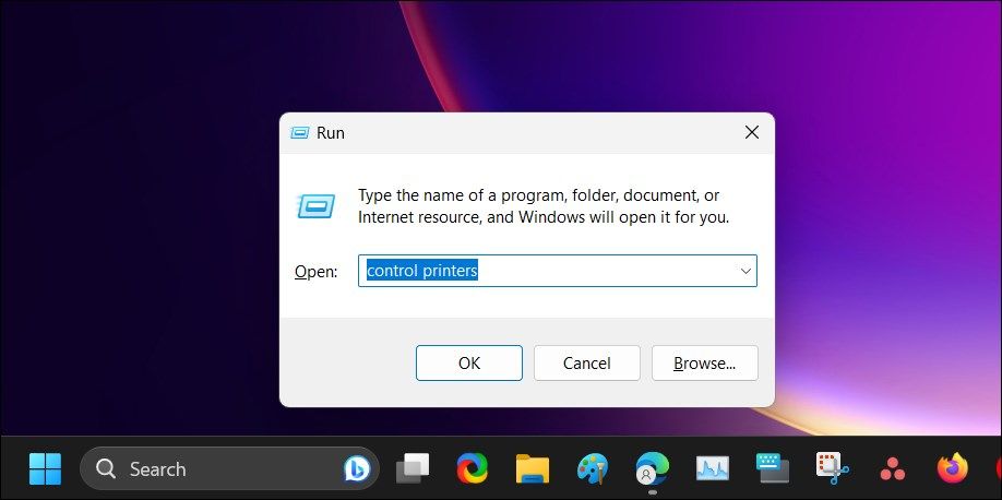 control printers run box windows
