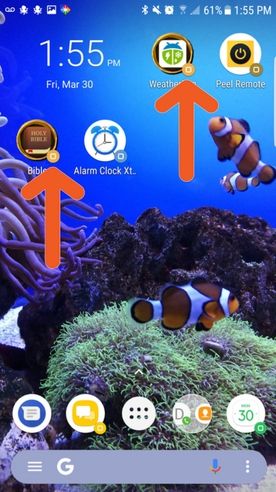 Индикатор наличия виджета у иконки