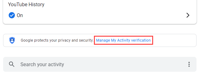 Нажмите «Управление подтверждением просмотра моей активности».