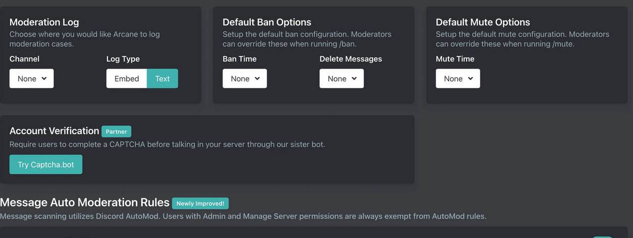 Скриншот Arcane Dashboard с настройками
