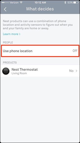 Включение использования местоположения телефона