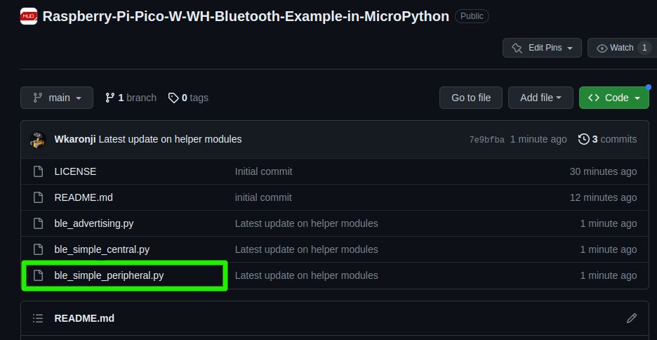 Репозиторий MUO для поддержки Bluetooth на Raspberry Pi Pico W