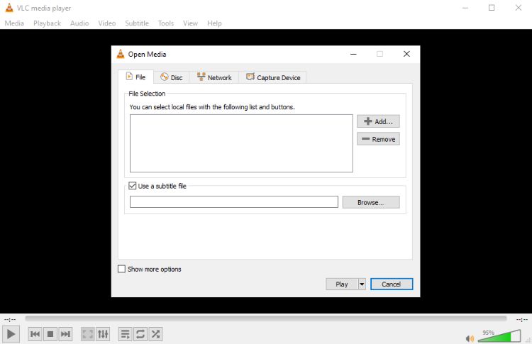 Воспроизведение нескольких видео в VLC