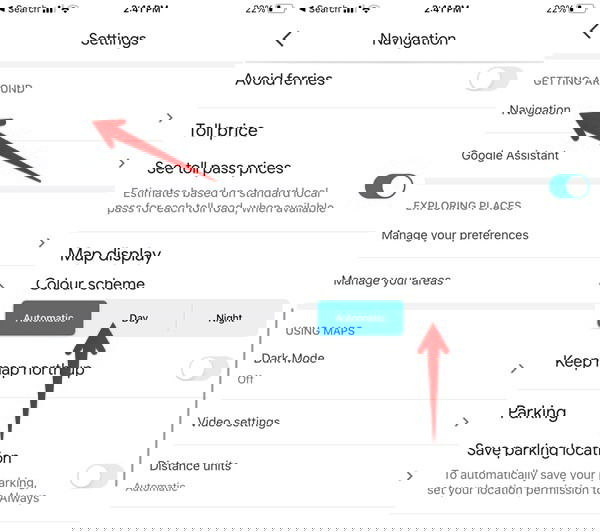 Переход в раздел Навигация в Google Maps на iOS